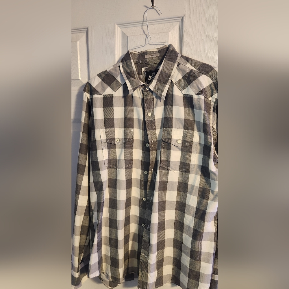 Gray and White shirt